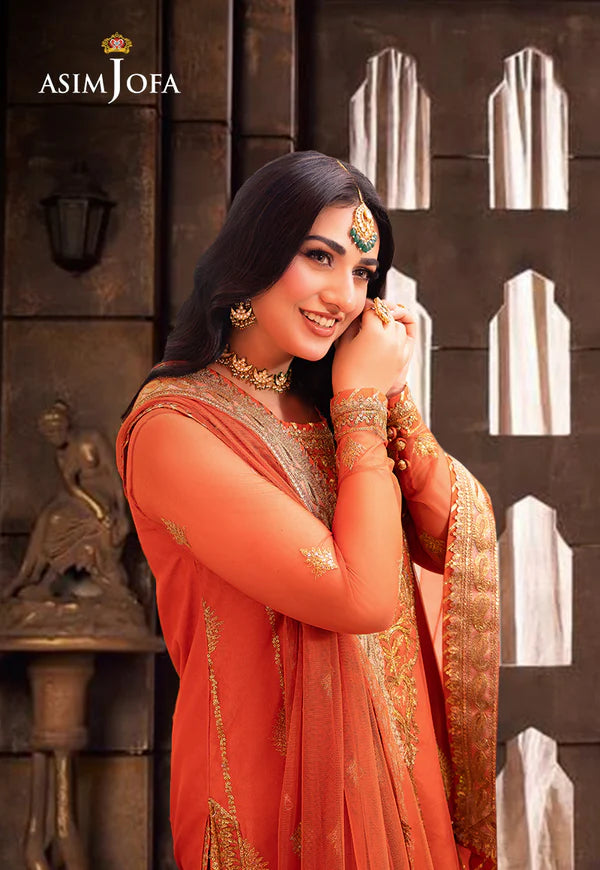 ASIM JOFA AJEM-08 EMBROIDERED NET 3 PCS