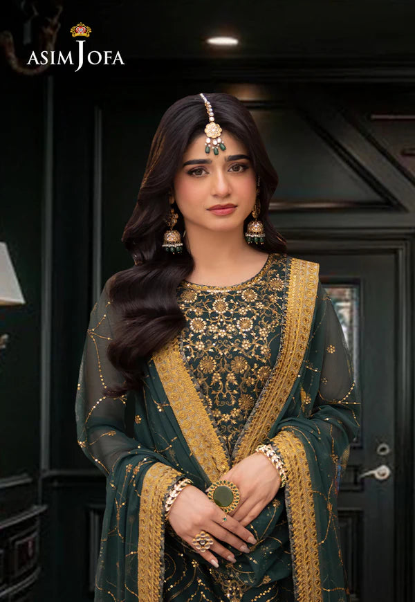 ASIM JOFA AJEM-16 EMBROIDERED NET 3 PCS