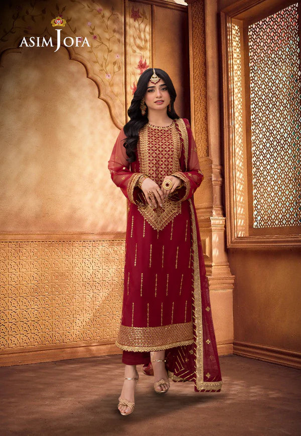 ASIM JOFA AJEM-10 EMBROIDERED NET 3 PCS