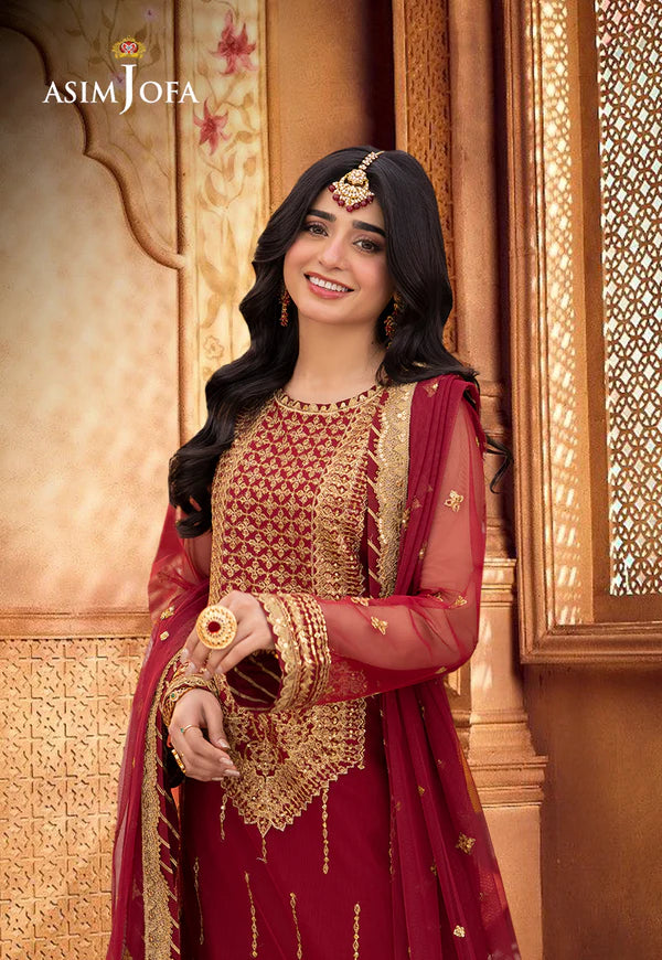 ASIM JOFA AJEM-10 EMBROIDERED NET 3 PCS