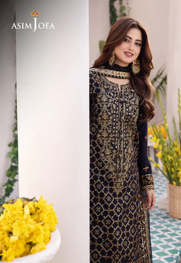 ASIM JOFA AJCF-04 EMBROIDERED BOSKI SILK 3 PCS