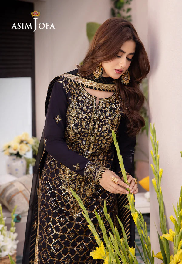 ASIM JOFA AJCF-04 EMBROIDERED BOSKI SILK 3 PCS