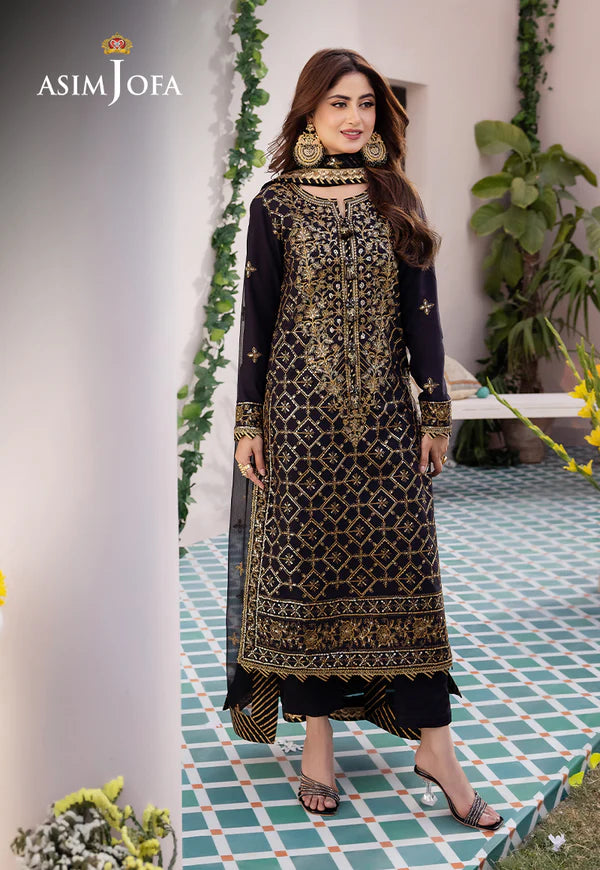 ASIM JOFA AJCF-04 EMBROIDERED BOSKI SILK 3 PCS