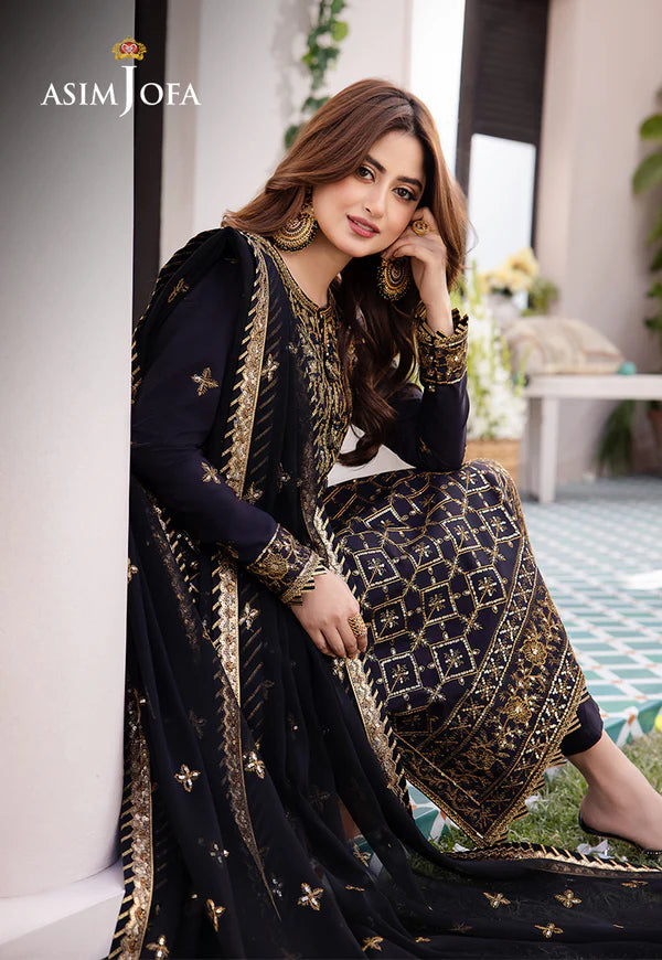 ASIM JOFA AJCF-04 EMBROIDERED BOSKI SILK 3 PCS