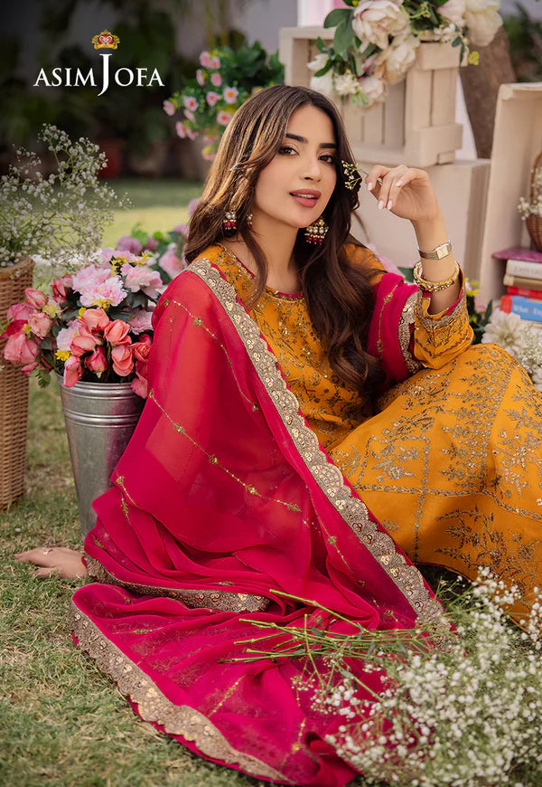 ASIM JOFA AJCF-25 EMBROIDERED CHIFFON 3 PCS