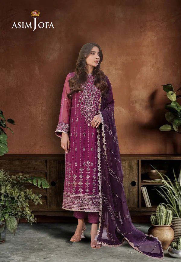 ASIM JOFA AJCF-19 EMBROIDERED CHIFFON 3 PCS