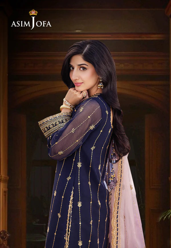 ASIM JOFA AJCF-09 EMBROIDERED CHIFFON 3 PCS