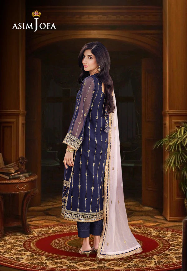 ASIM JOFA AJCF-09 EMBROIDERED CHIFFON 3 PCS