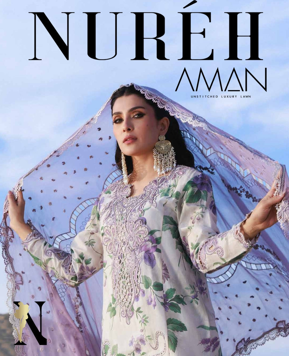 NUREH Aman Unstitched Luxury Lawn  & Exclusive Jacquard 2026