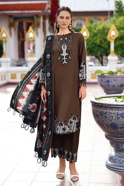 CHARIZMA Aniq Vol-01 2025 Fall Winter 3-PC Unstitched Embroidered Linen Collection ANW6-02