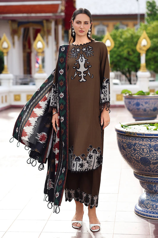 CHARIZMA Aniq Vol-01 2025 Fall Winter 3-PC Unstitched Embroidered Linen Collection ANW6-02