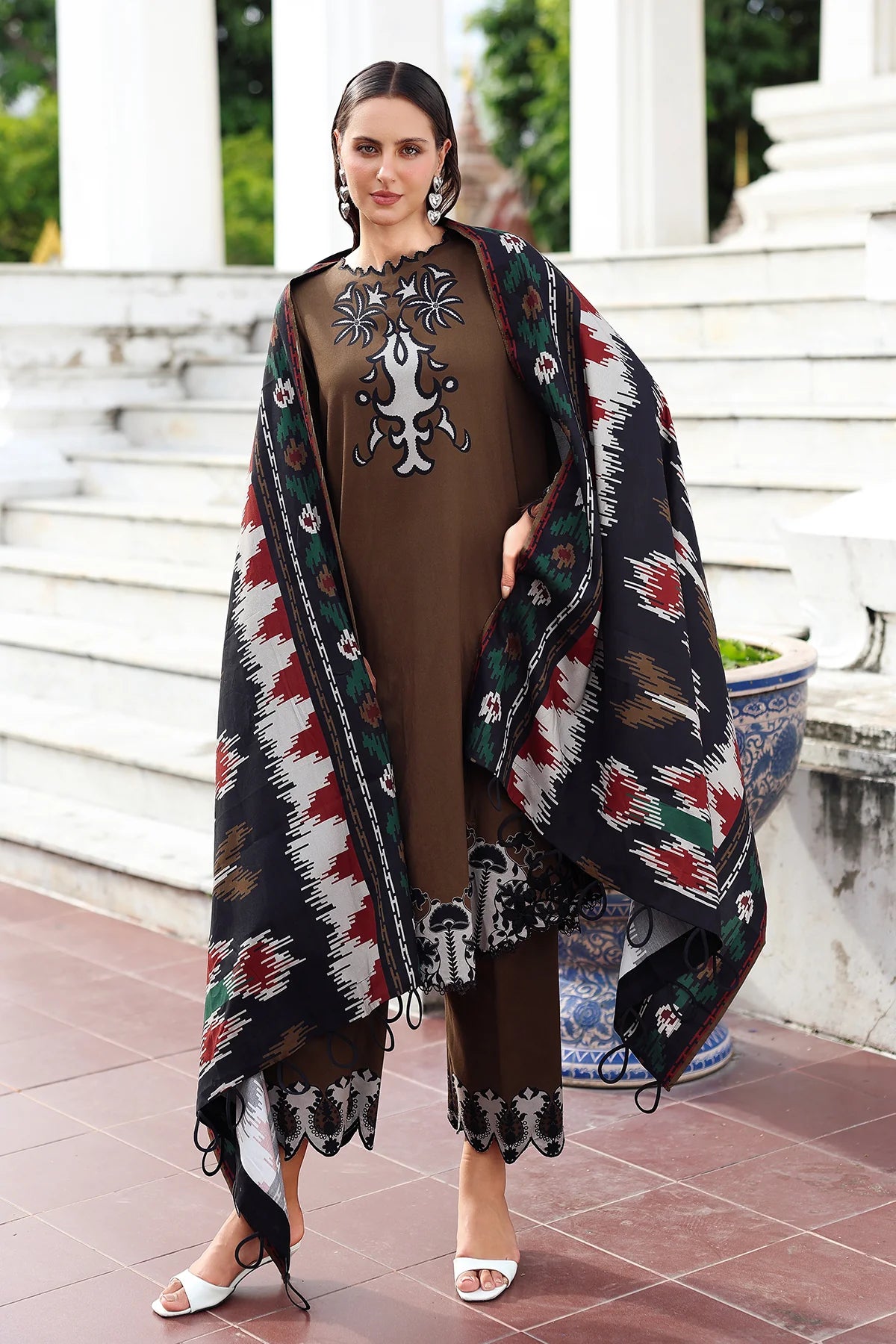 CHARIZMA Aniq Vol-01 2025 Fall Winter 3-PC Unstitched Embroidered Linen Collection ANW6-02