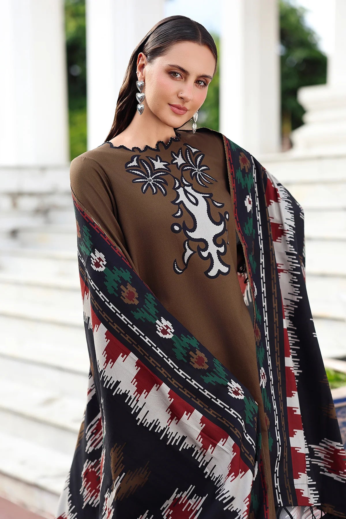 CHARIZMA Aniq Vol-01 2025 Fall Winter 3-PC Unstitched Embroidered Linen Collection ANW6-02
