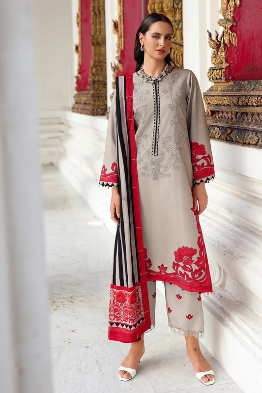 CHARIZMA Aniq Vol-01 2025 Fall Winter 3-PC Unstitched Embroidered Linen Collection ANW6-08