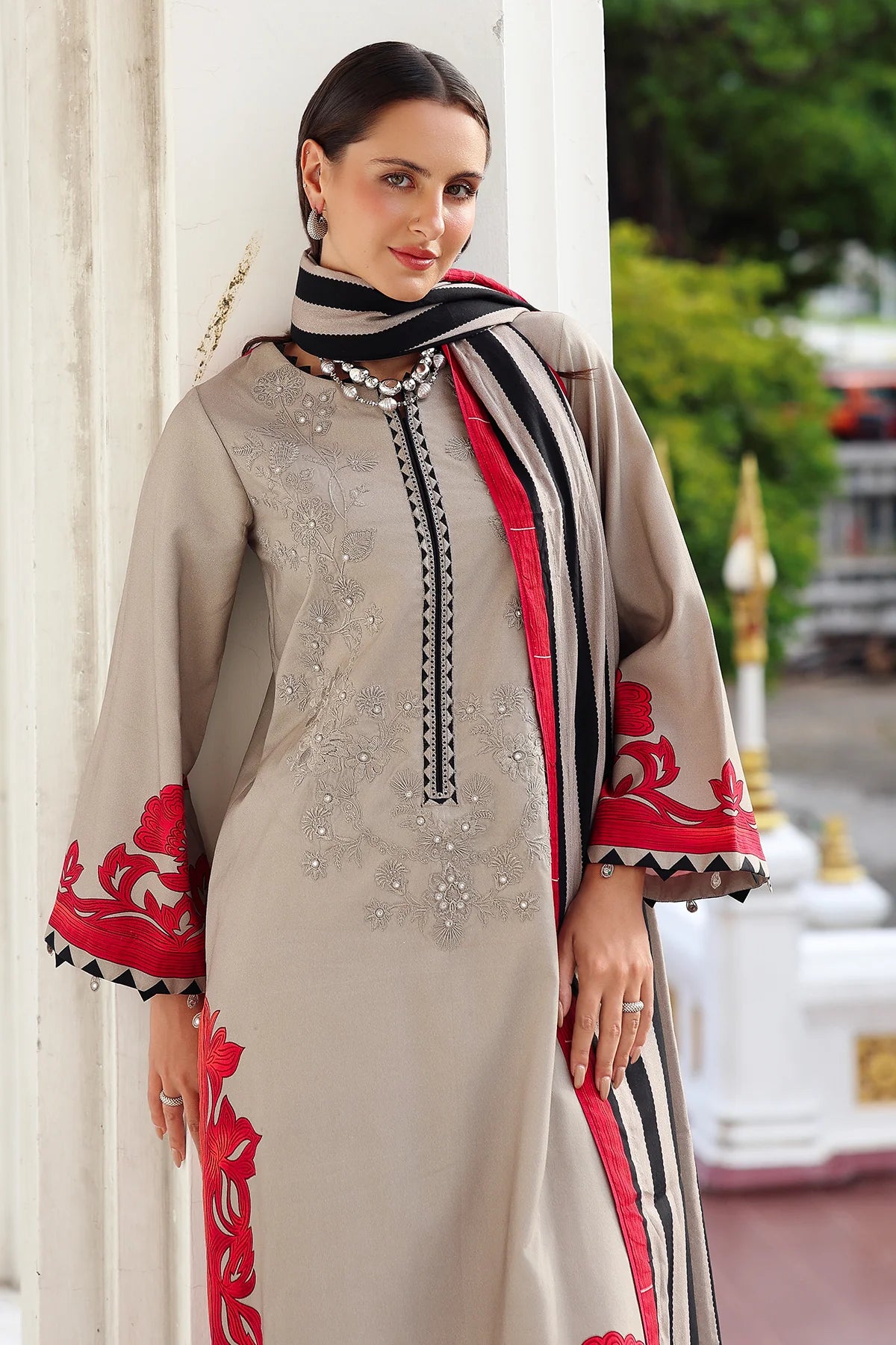CHARIZMA Aniq Vol-01 2025 Fall Winter 3-PC Unstitched Embroidered Linen Collection ANW6-08
