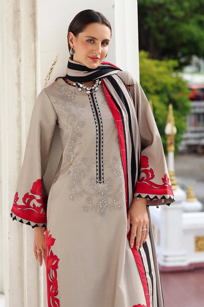 CHARIZMA Aniq Vol-01 2025 Fall Winter 3-PC Unstitched Embroidered Linen Collection ANW6-08