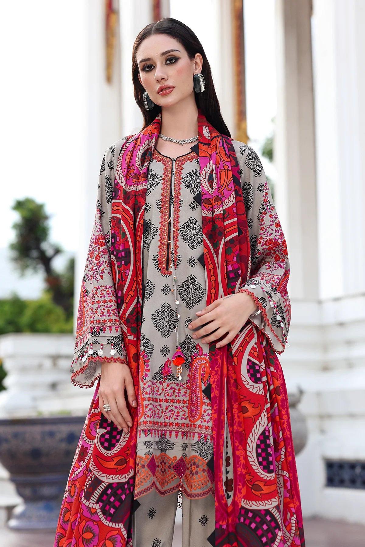 CHARIZMA Aniq Vol-01 2025 Fall Winter 3-PC Unstitched Embroidered Linen Collection ANW6-01