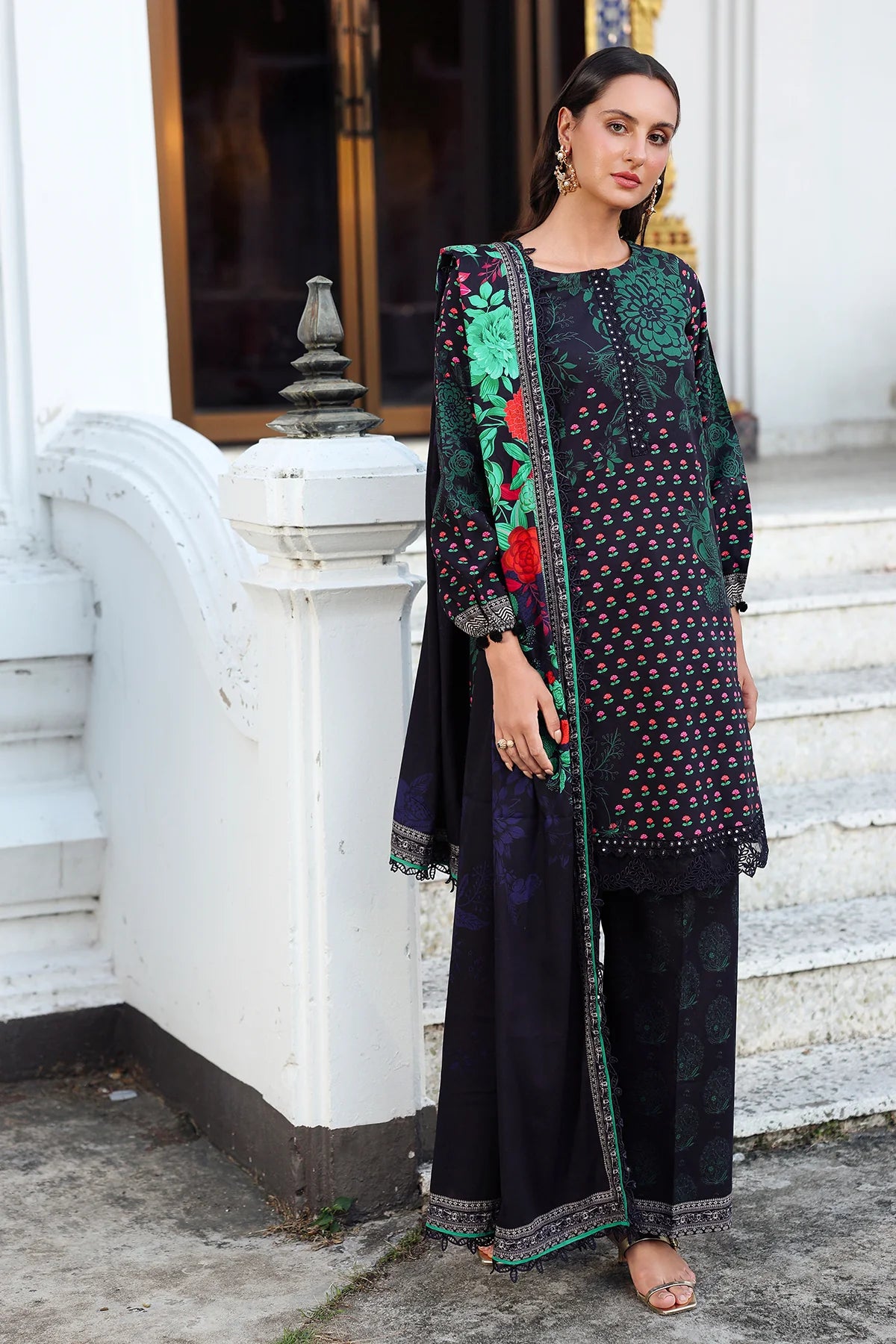 CHARIZMA Aniq Vol-01 2025 Fall Winter 3-PC Unstitched Embroidered Linen Collection ANW6-07