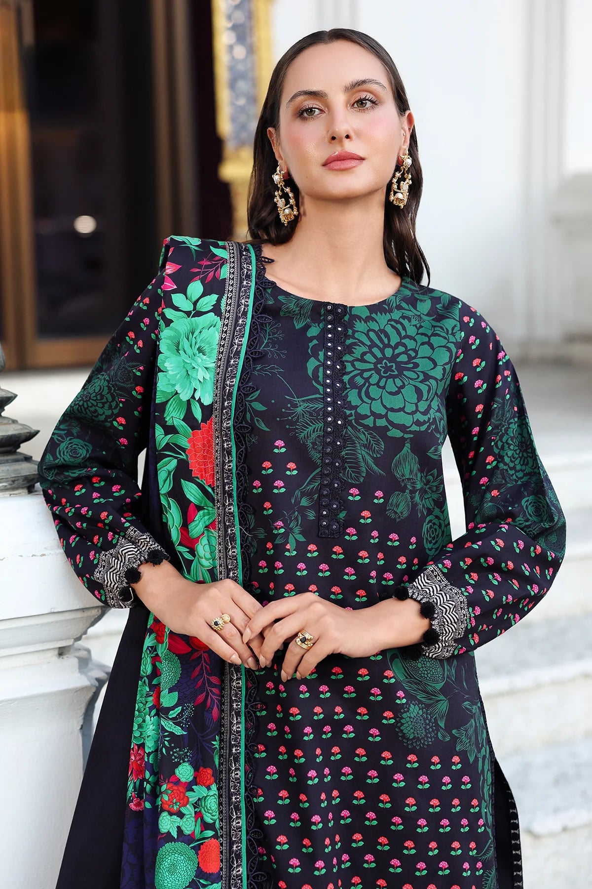 CHARIZMA Aniq Vol-01 2025 Fall Winter 3-PC Unstitched Embroidered Linen Collection ANW6-07
