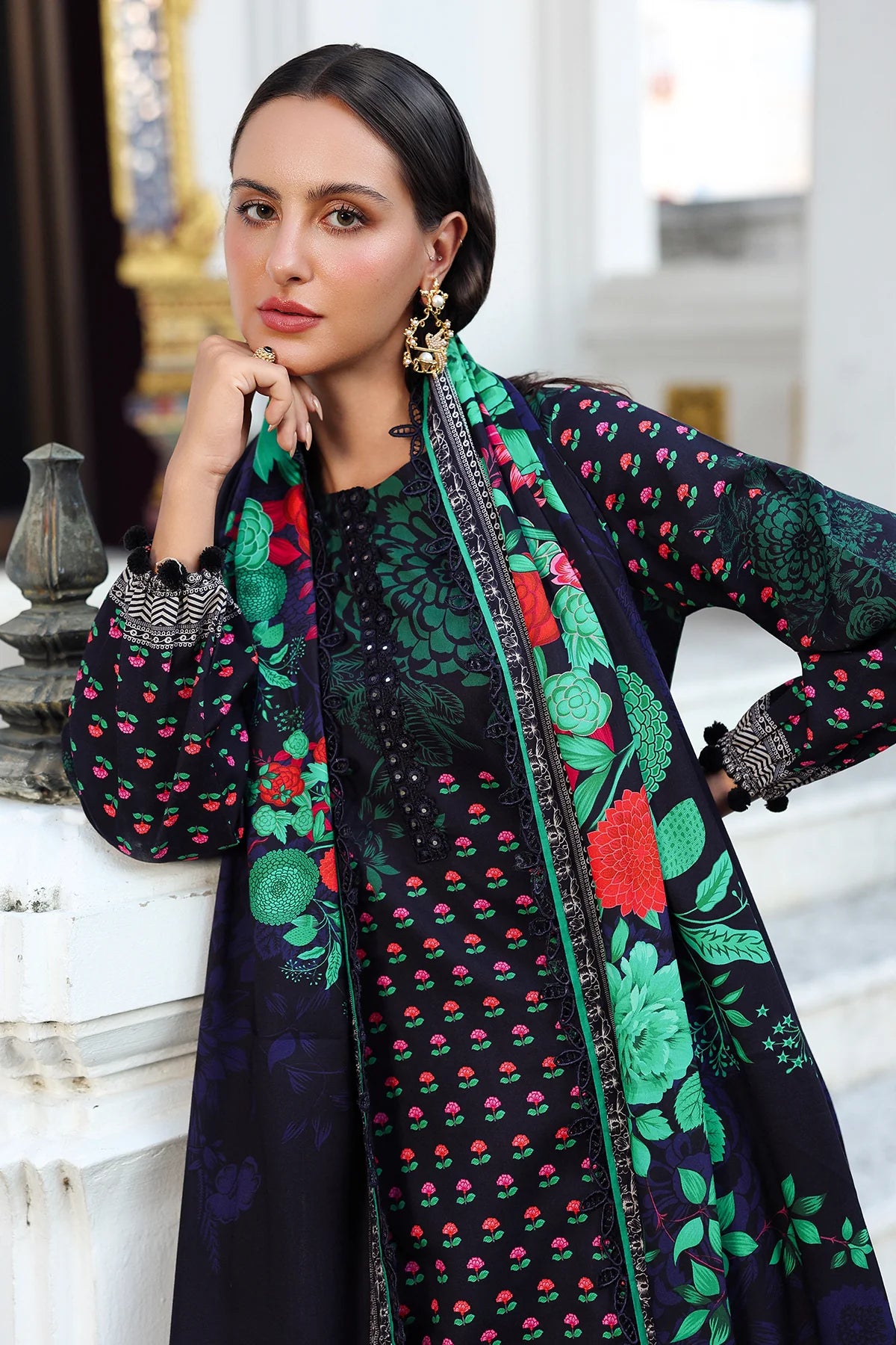 CHARIZMA Aniq Vol-01 2025 Fall Winter 3-PC Unstitched Embroidered Linen Collection ANW6-07