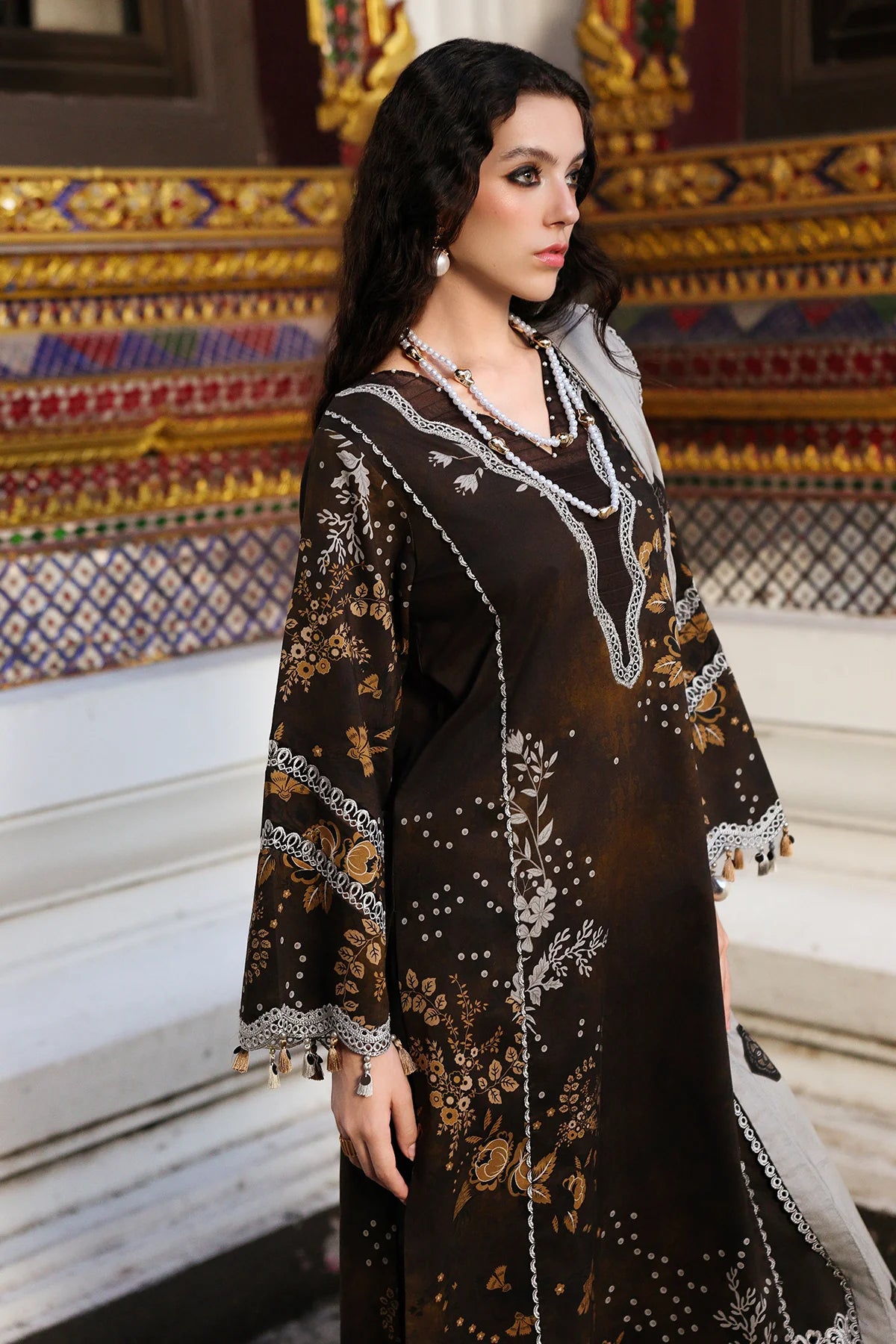 CHARIZMA Combination 3-PC Unstitched Embroidered Linen Collection CCW6-09