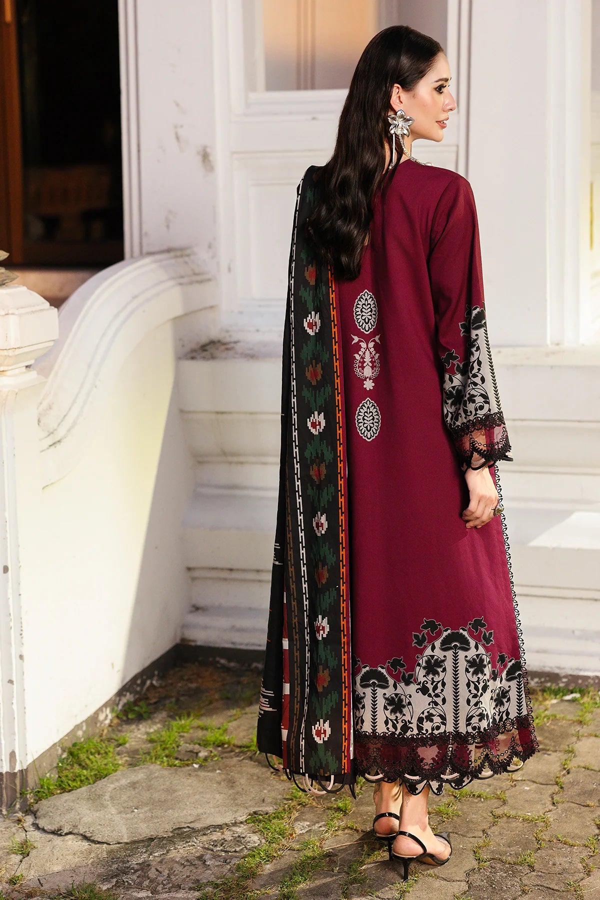 CHARIZMA Combination 3-PC Unstitched Embroidered Linen Collection CCW6-05