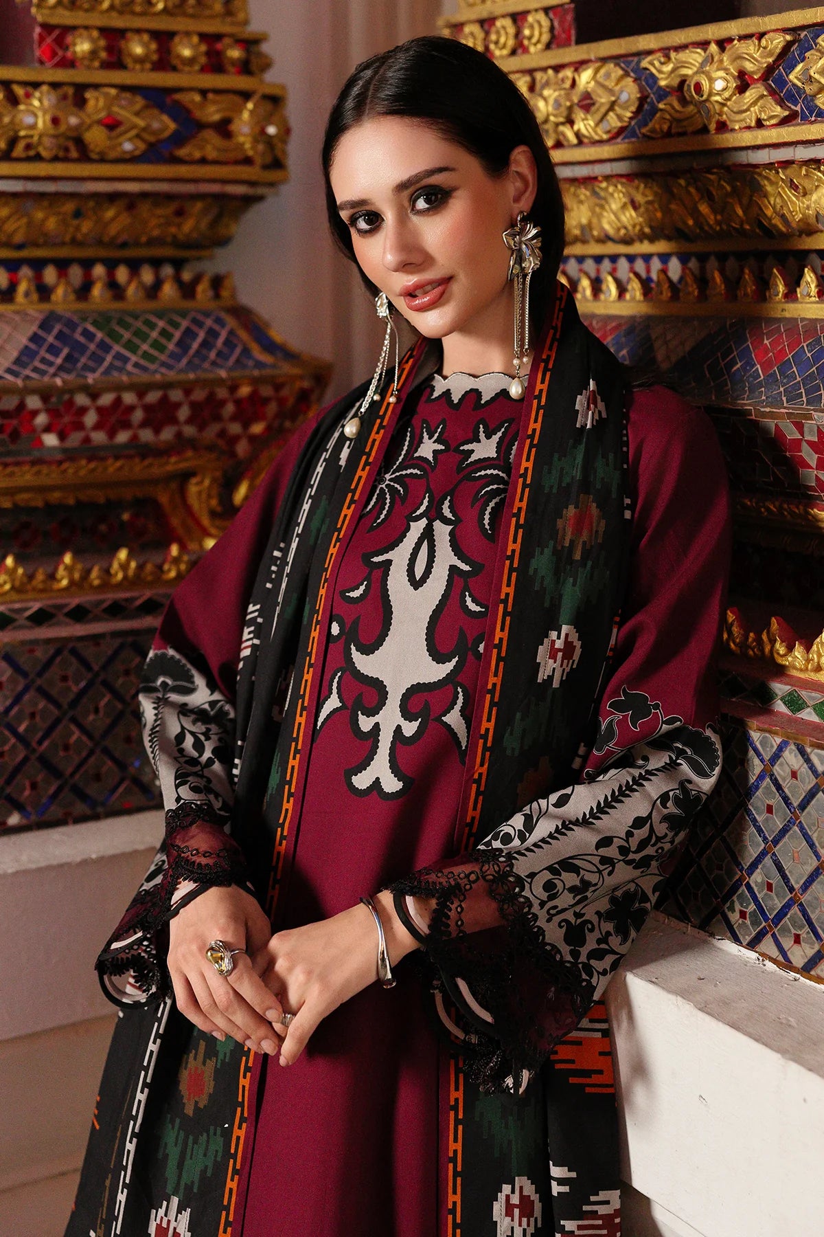 CHARIZMA Combination 3-PC Unstitched Embroidered Linen Collection CCW6-05