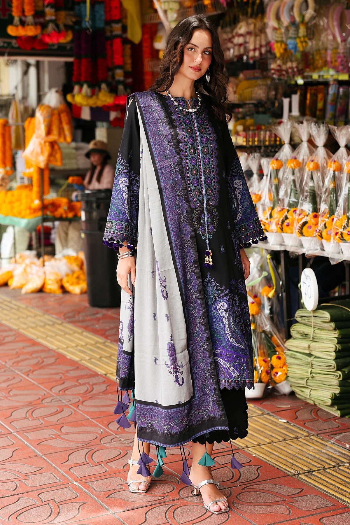CHARIZMA Combination 3-PC Unstitched Embroidered Linen Collection CCW6-07