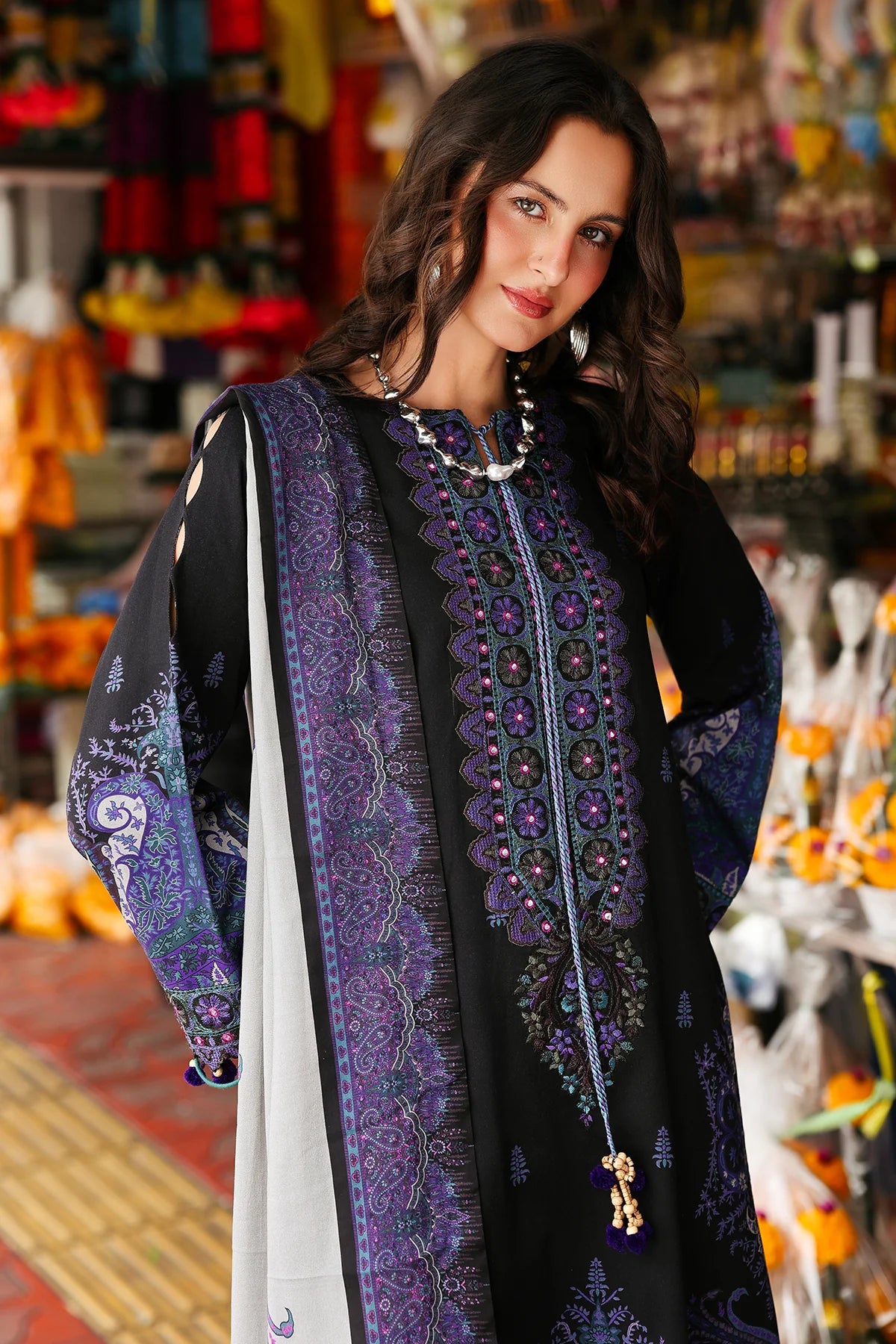 CHARIZMA Combination 3-PC Unstitched Embroidered Linen Collection CCW6-07