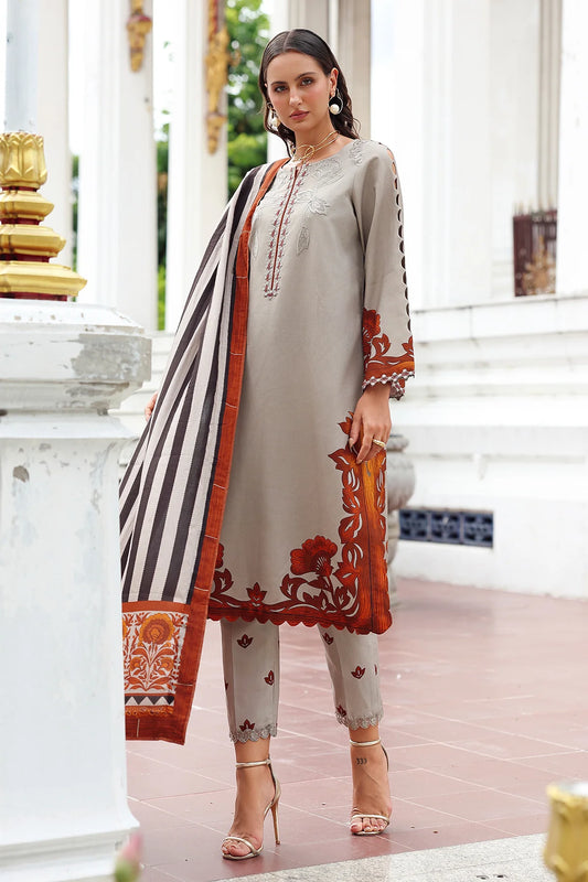 CHARIZMA Aniq Vol-01 2025 Fall Winter 3-PC Unstitched Embroidered Linen Collection ANW6-05