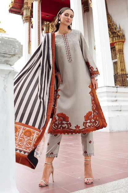 CHARIZMA Aniq Vol-01 2025 Fall Winter 3-PC Unstitched Embroidered Linen Collection ANW6-05