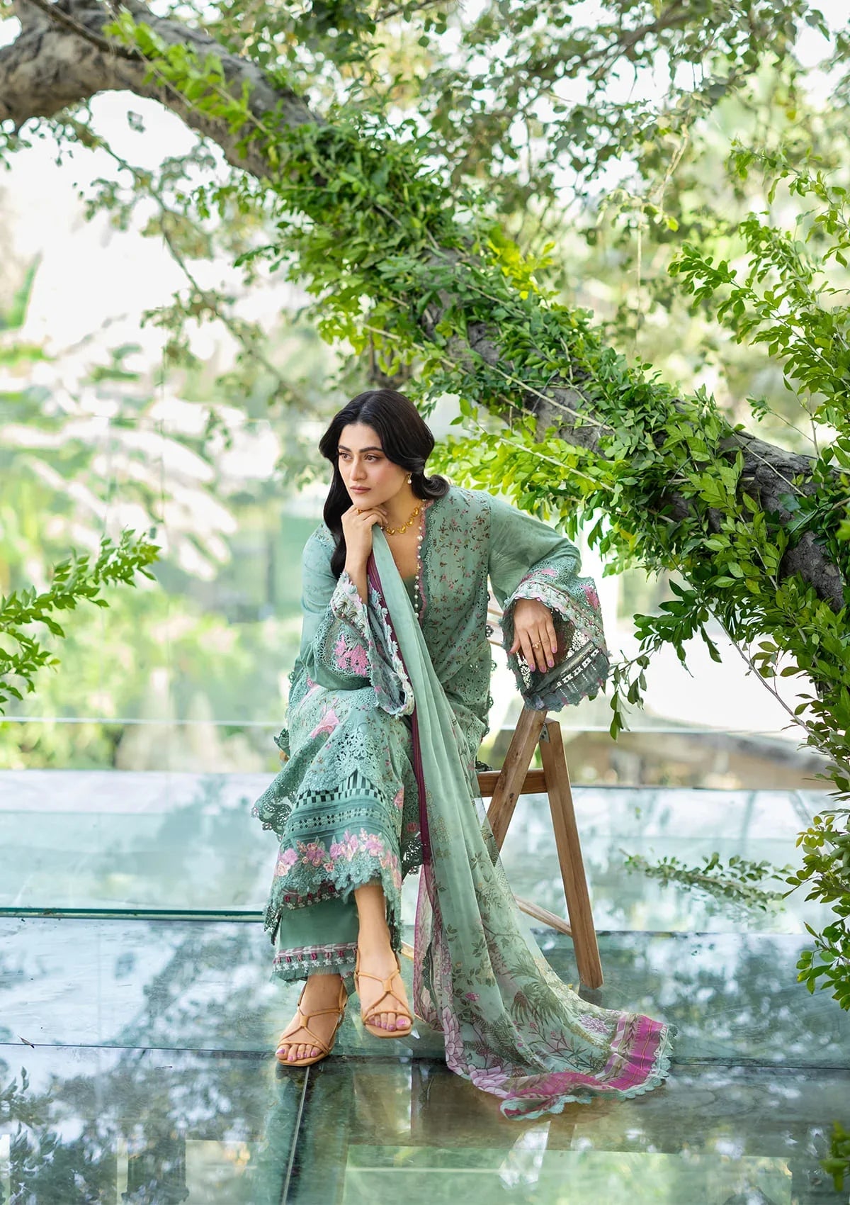ELAF ERC-4B NAYAB Print Chikankari Lawn