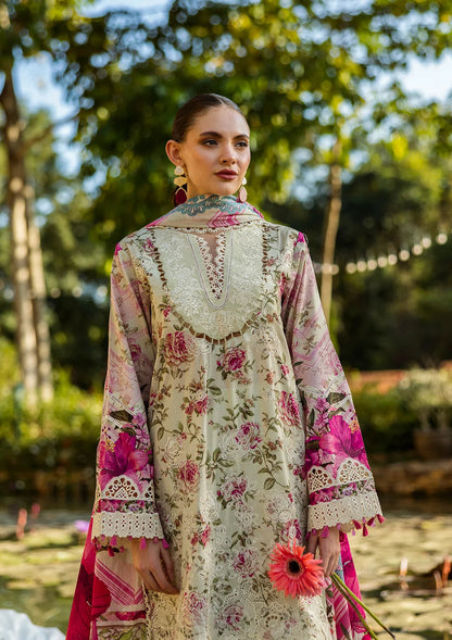 ELAF Print Chikankari ELK-06B ROSES & WHITES