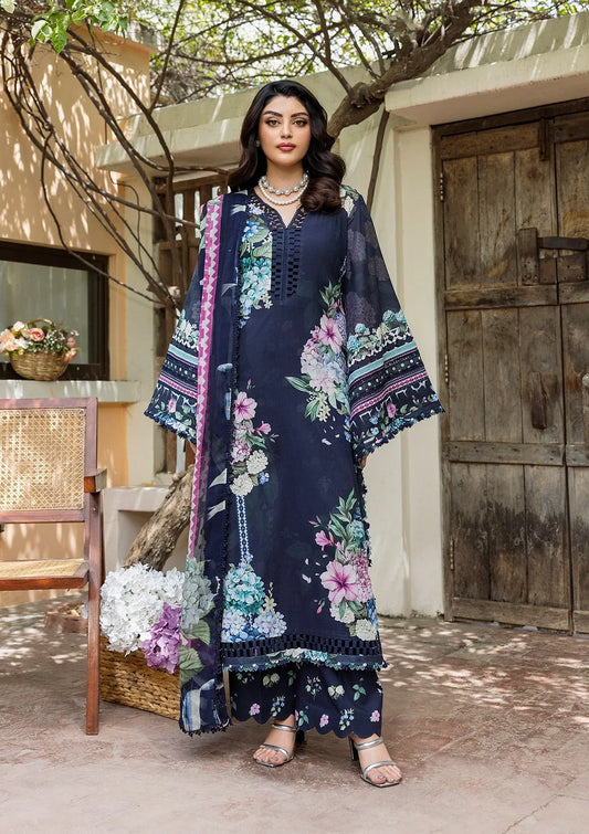 ELAF PRINTS CHIFFON ECD-4B TWILIGHT GARDEN