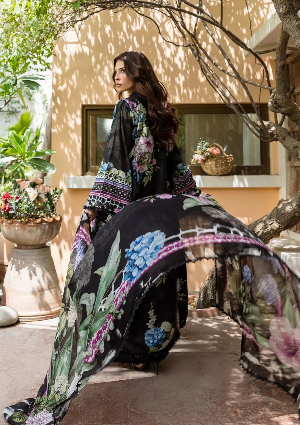 ELAF PRINTS CHIFFON ECD-4A MIDNIGHT BLOOM