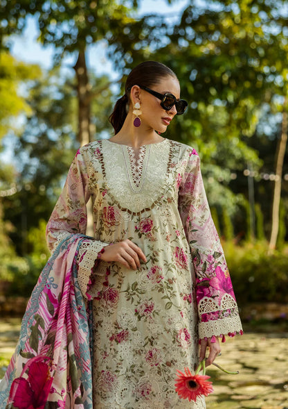 ELAF Print Chikankari ELK-06B ROSES & WHITES