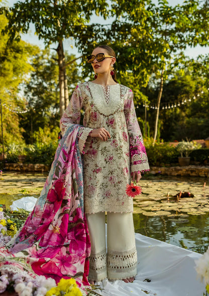 ELAF Print Chikankari ELK-06B ROSES & WHITES