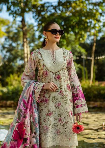 ELAF Print Chikankari ELK-06B ROSES & WHITES