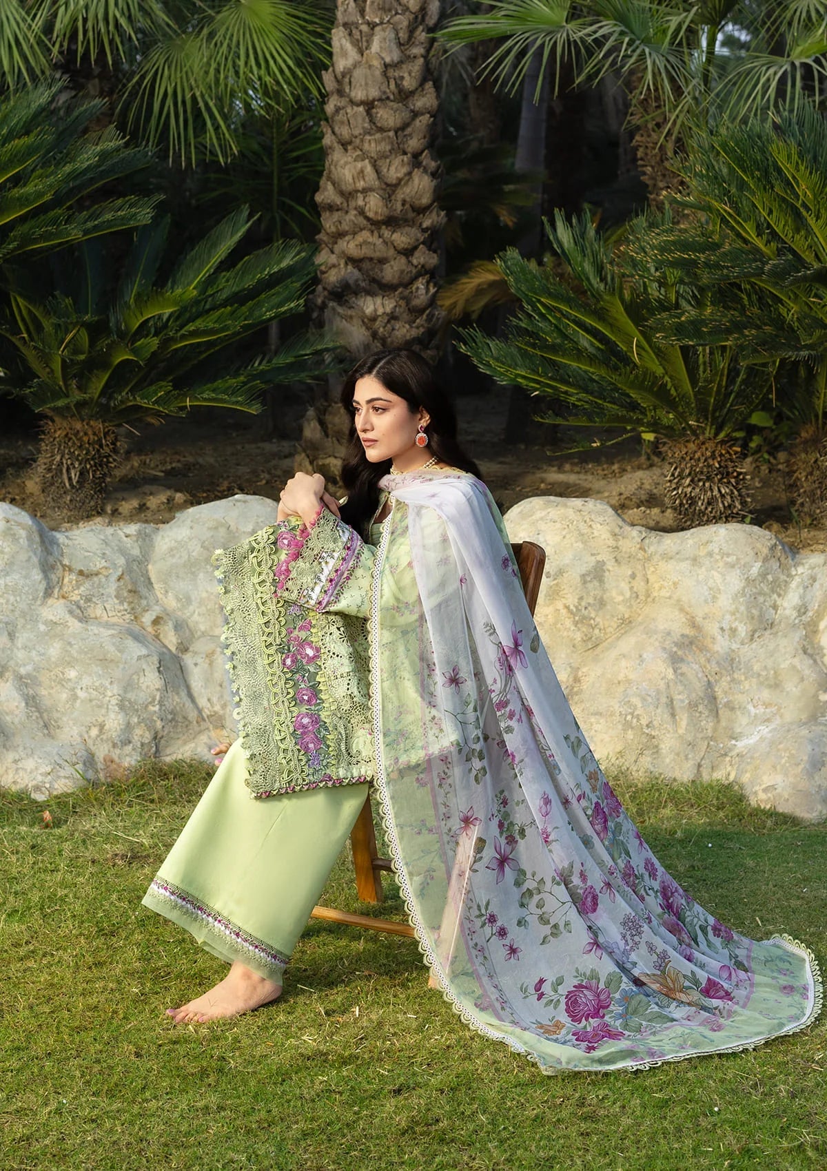 ELAF ERC-2A HINA Print Chikankari Lawn