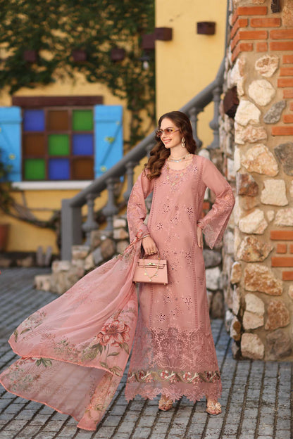 NOOR By Saadia Asad Luxe Chikankari D8-B Petal Pink