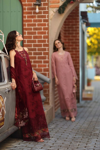 NOOR By Saadia Asad Luxe Chikankari D8-A Deep Garnet