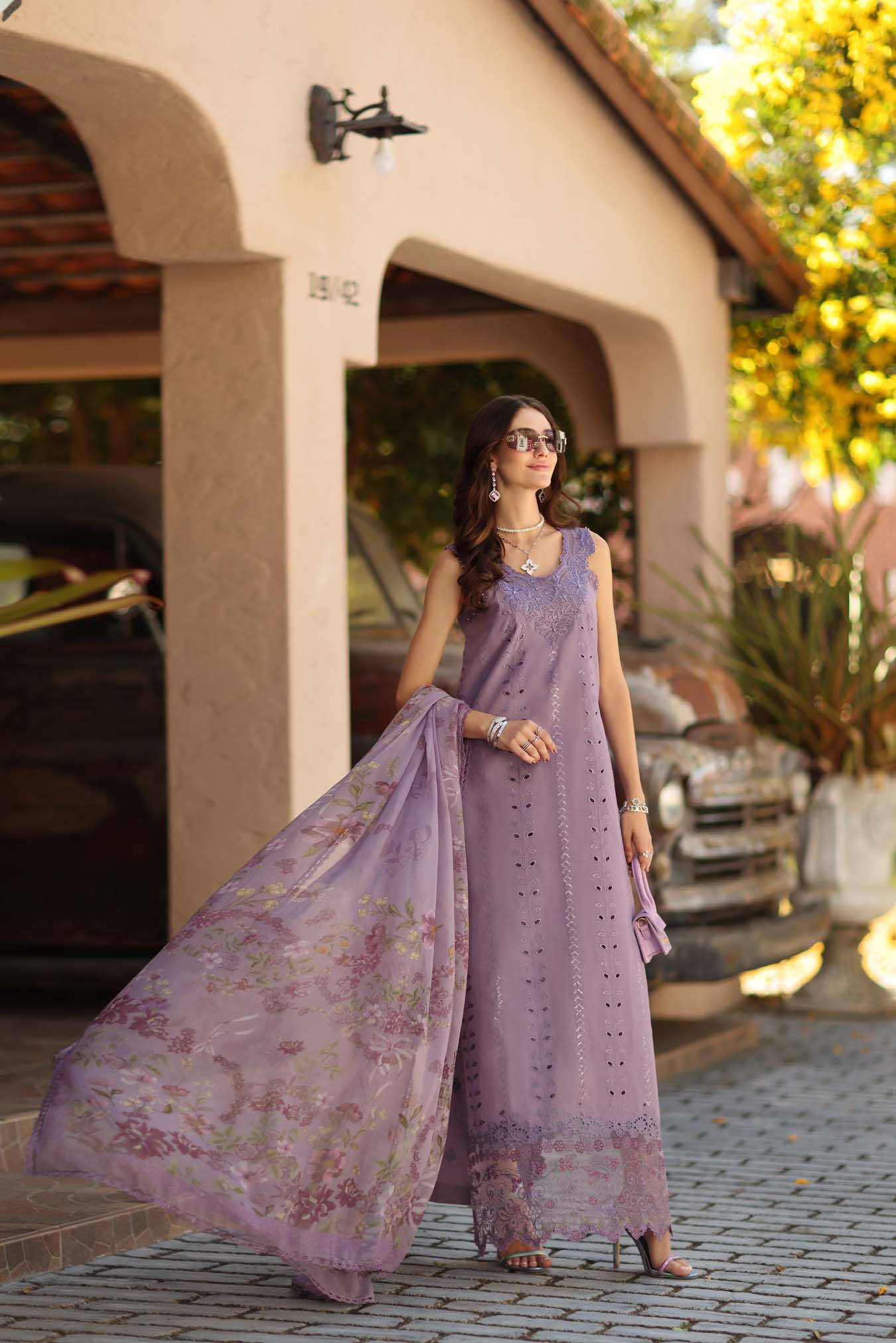 NOOR By Saadia Asad Luxe Chikankari D4-A French Violet