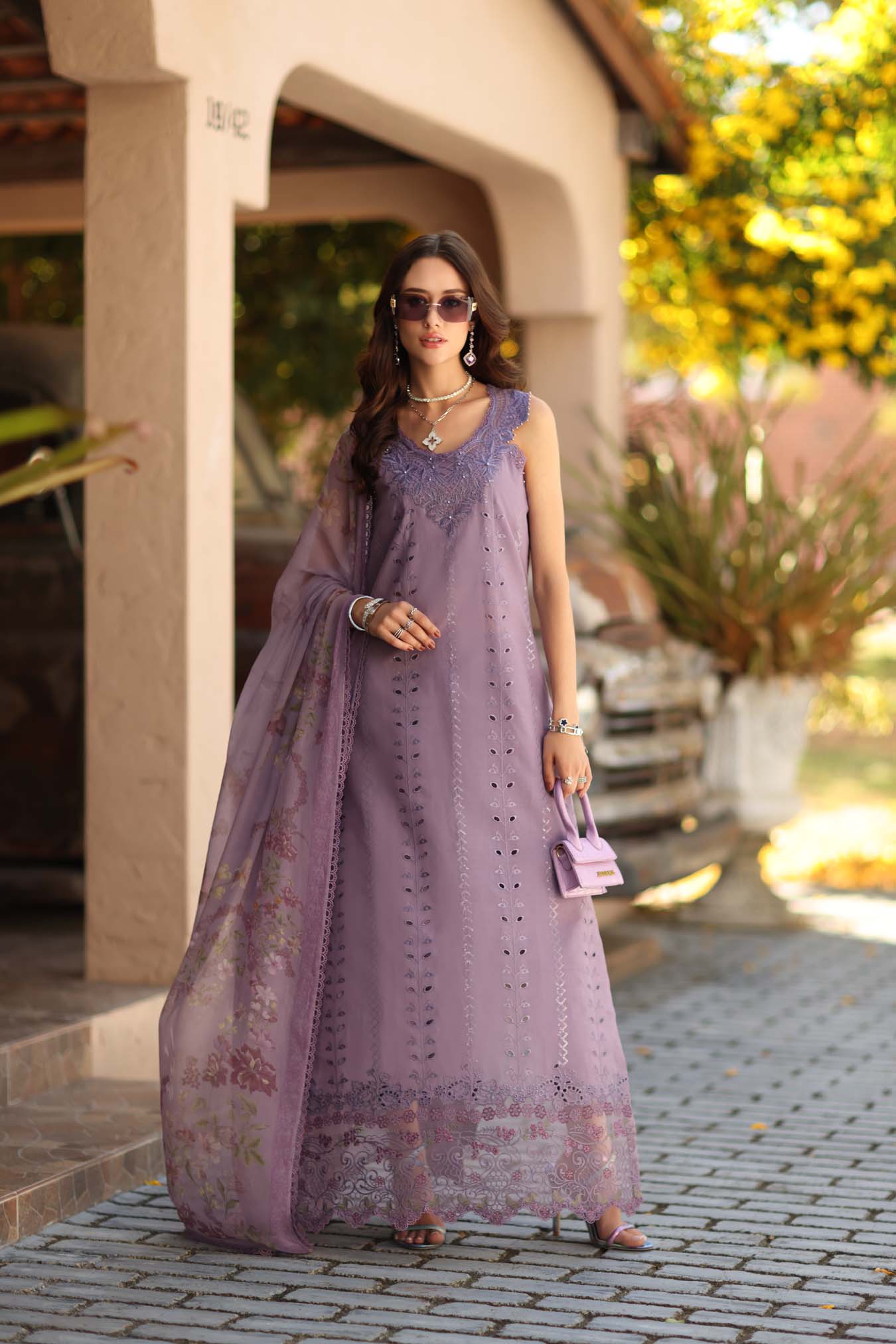 NOOR By Saadia Asad Luxe Chikankari D4-A French Violet