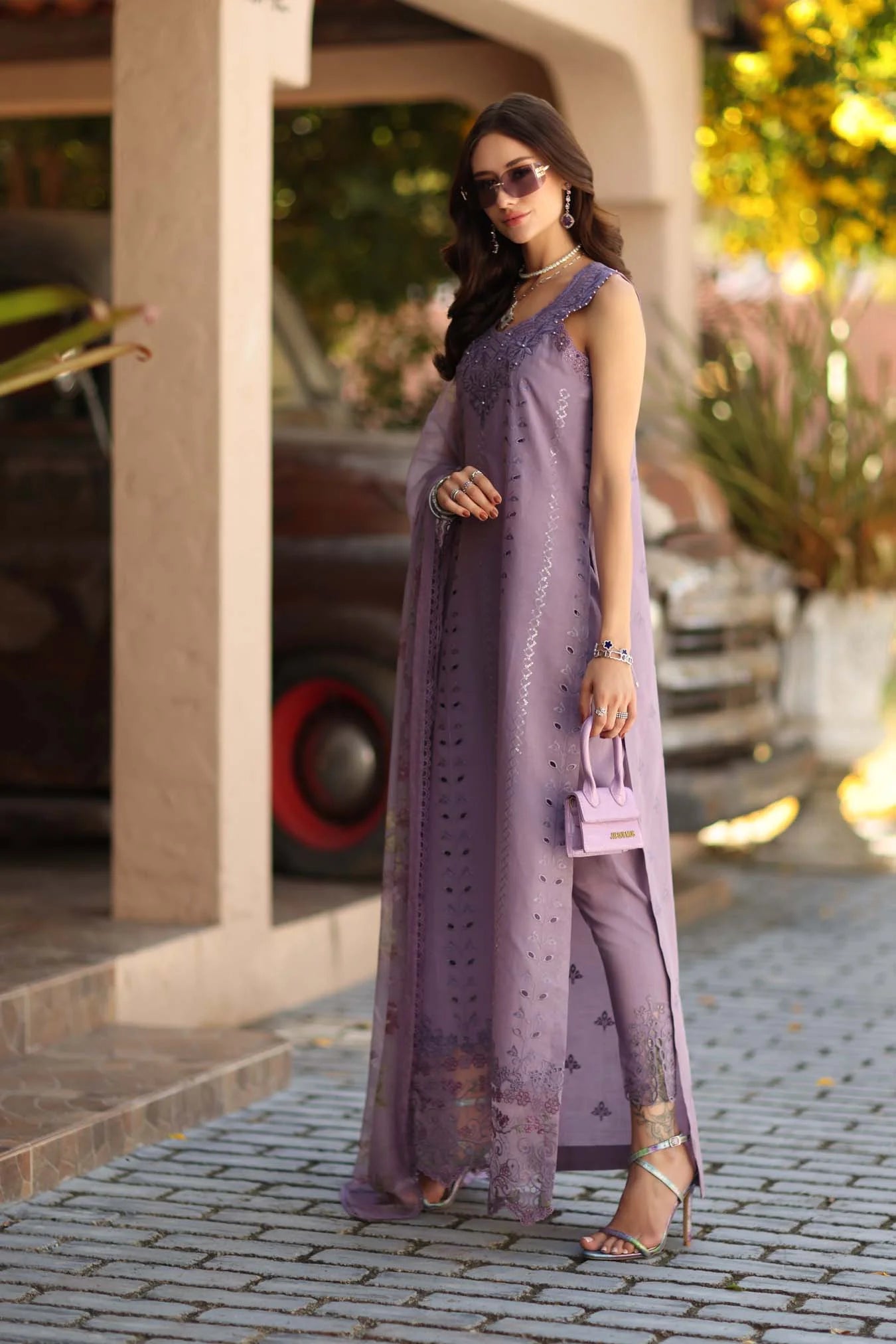 NOOR By Saadia Asad Luxe Chikankari D4-A French Violet