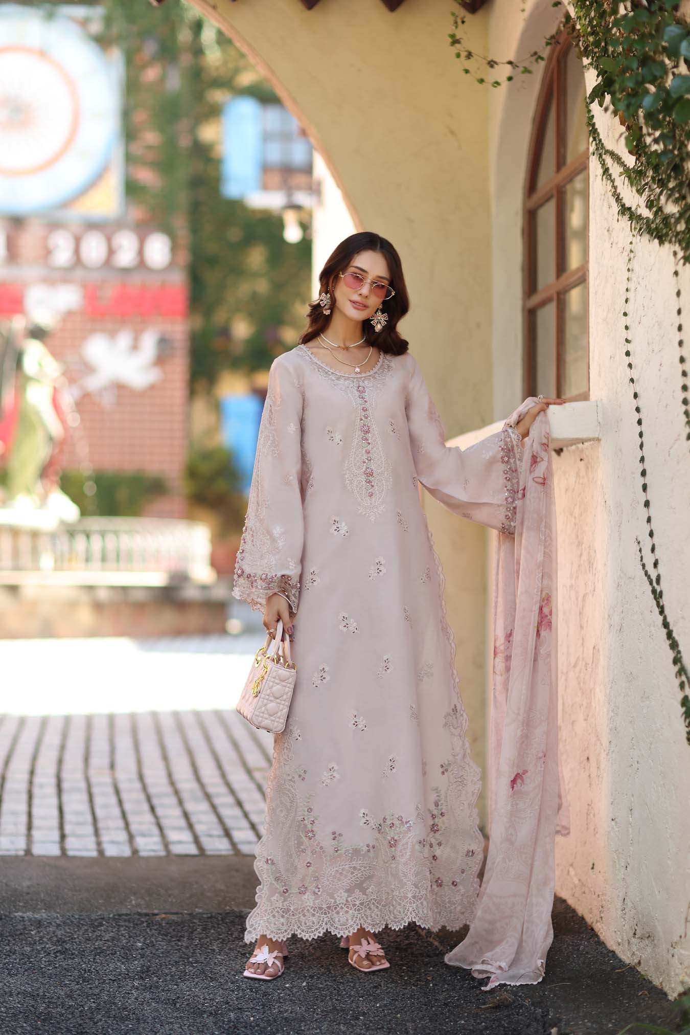 NOOR By Saadia Asad Luxe Chikankari D7-A Soft Rose Mink