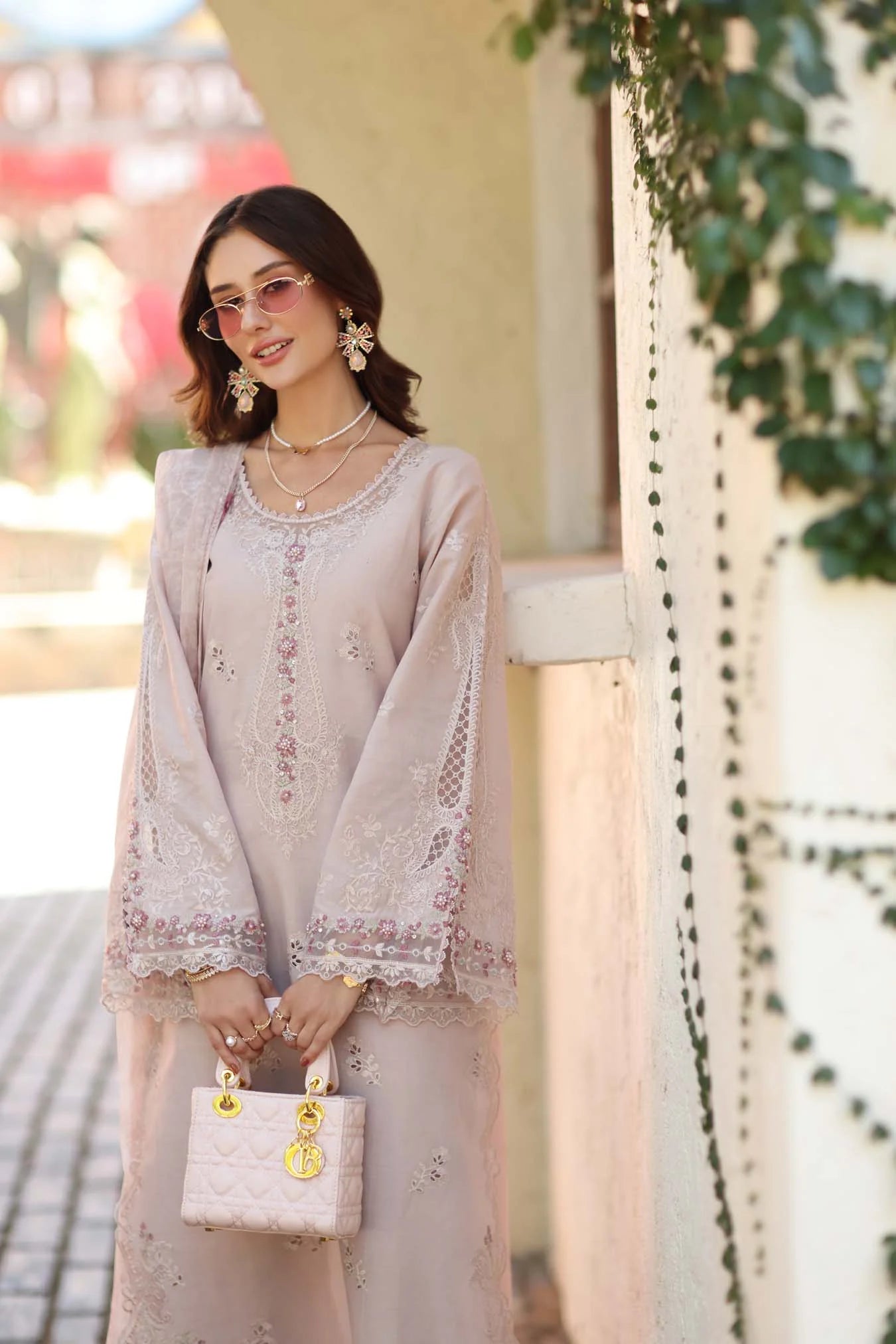 NOOR By Saadia Asad Luxe Chikankari D7-A Soft Rose Mink