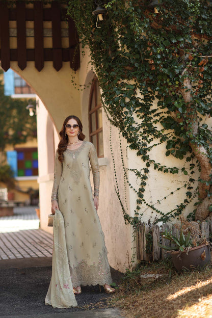 NOOR By Saadia Asad Luxe Chikankari D7-B Warm Gold Sage
