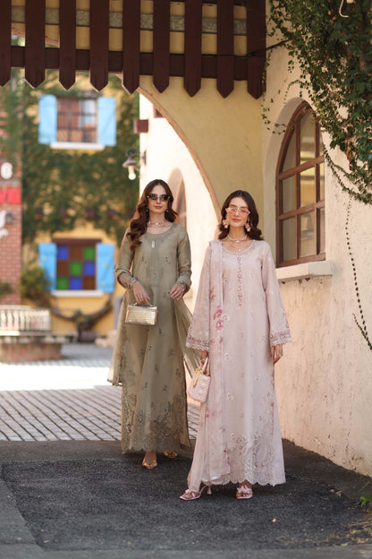 NOOR By Saadia Asad Luxe Chikankari D7-B Warm Gold Sage