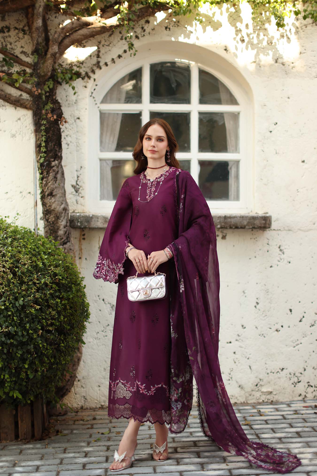 NOOR By Saadia Asad Luxe Chikankari D1-A Plumberry