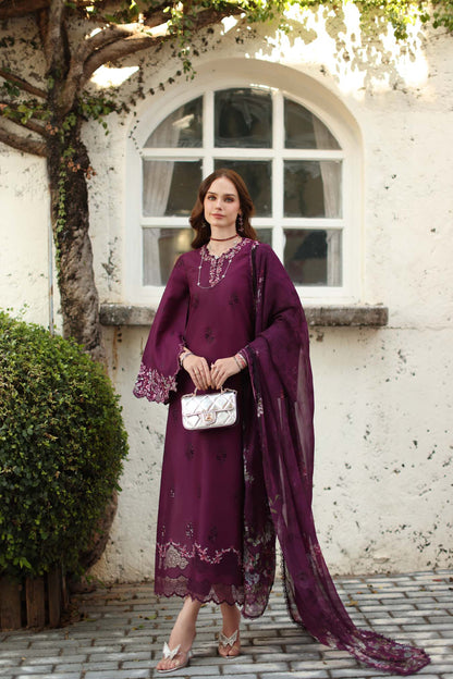 NOOR By Saadia Asad Luxe Chikankari D1-A Plumberry
